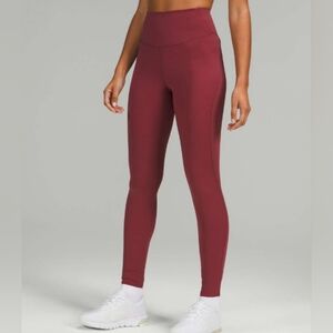 Lululemon Base Pace High Rise Tight 28" Size 2 Brushed Nulux Mulled Wine